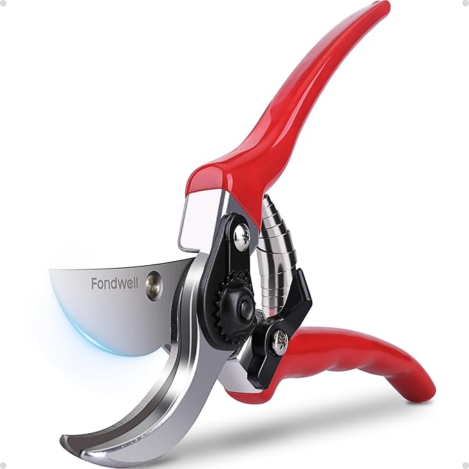 Fondwell 8.5" Bypass Pruning Shears for Gardening: Heavy Duty Garden Clippers Hand Pruners of High Cutting Efficiency