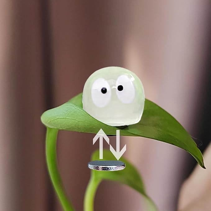 12pcs Plants Magnets Tiny Plant Safe Magnets Miniature Figurines, Fairy Garden Supplies House Plant Leaf, Key Holder Decorative (12 Dust Bunnies)