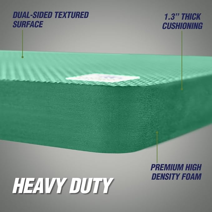 Rugged Rhino Soft Foam Kneeling Pad, Thick Knee Mat Resists Water, Durable Shock Absorbent Pads, Comfortable Strong Rebound, Gardening, Mechanic Tools, Bath Tub Essentials 2 Pack Pine Green