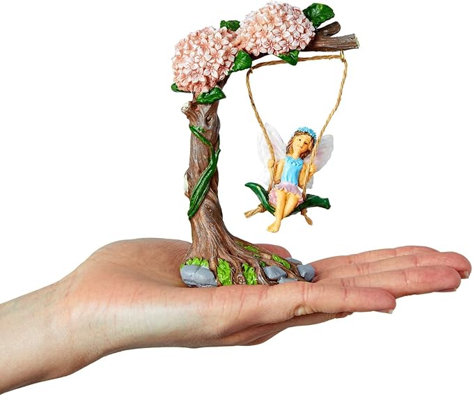 Juvale 8 Piece Miniature Fairy Garden Accessories Outdoor Decor Figurines Kit for Kids, Mini Whimsical Ornaments and Decorations for Patio, House, Garden, Desk, Yard Supplies
