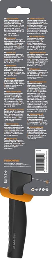 Fiskars Hard Edge Large 7.9" Chef Knife - Japanese Stainless Steel Blade Stays Sharp for Everyday Use - Non-Slip Handle for Effortless Cutting - Dishwasher Safe