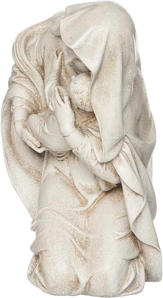 Joseph's Studio by Roman Inc., Kneeling Madonna, Garden Collection, Religious Statue, Holy Family, Memorial, Angel, Patron Saint, Garden Décor (6x10x13)