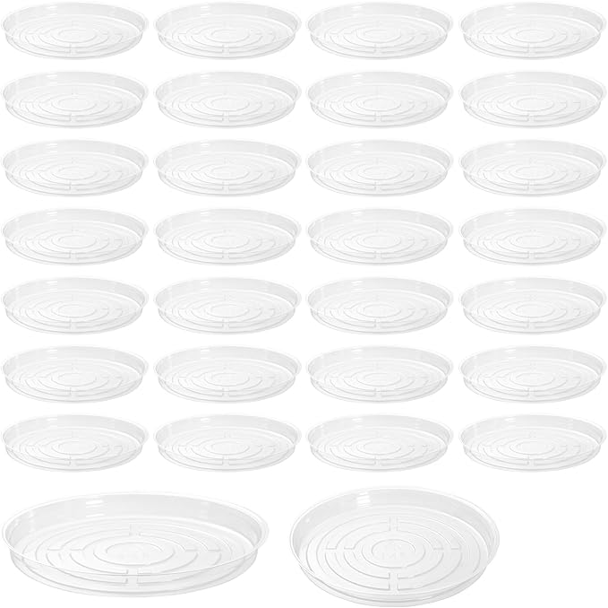 30 Pack 14 Inch Plant Saucer Clear Plant Saucers for Outdoors Plant Drip Trays Extra Large Plant Saucer Dish Plant Pot Saucers Planter Trays for Outdoor Plants Bulk