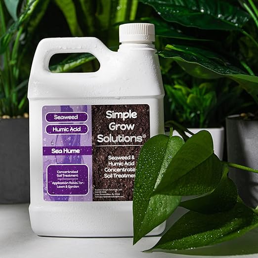 Sea Kelp for Lawn & Plants- OMRI Listed for Organic Use- Seaweed Soil Treatment for Turf Grass & Garden- Sea Hume- Simple Lawn Solutions (32 Ounce)