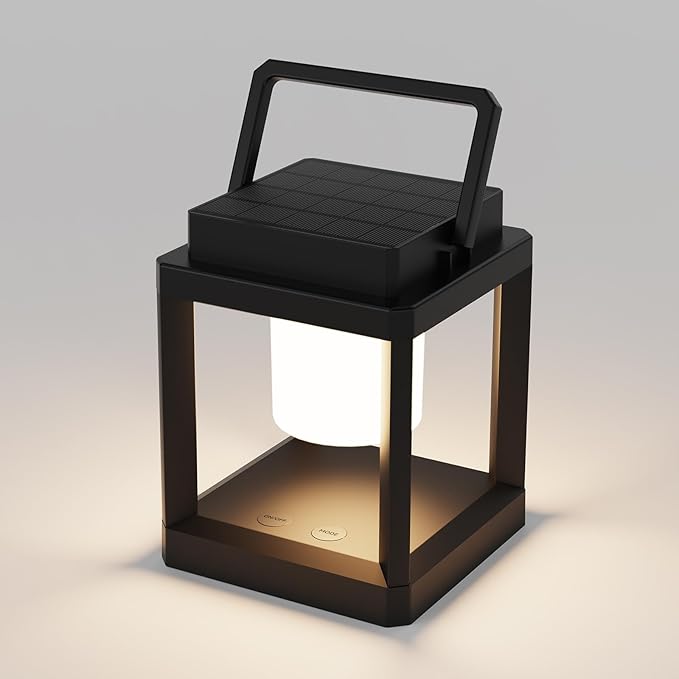 XZAI Solar Lantern Outdoor LED Table Lamp – Rechargeable, Waterproof, Portable, Touch Control for Patio, Camping, Power Outages – Decorative Hanging Solar Light for Outdoors