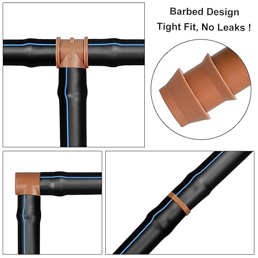 20 Pieces Drip Irrigation Barbed Elbows Fittings for 1/2” Tubing (0.600”ID) - Drip Elbows (17mm) Irrigation Tubing Connectors for Drip Sprinkler Garden Lawn Systems
