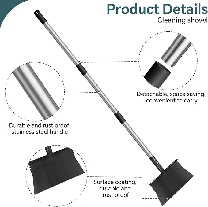 Garden Cleaning Shovel,Snow Shovels, Ice Scraper,Flat Shovel,Adjustable Handle,51.9inch,Ice Removal Tool for Road Outdoor,Garden Cleaning Scraper,Weed Remove Tool for Lawn Edging,Moss Scraper