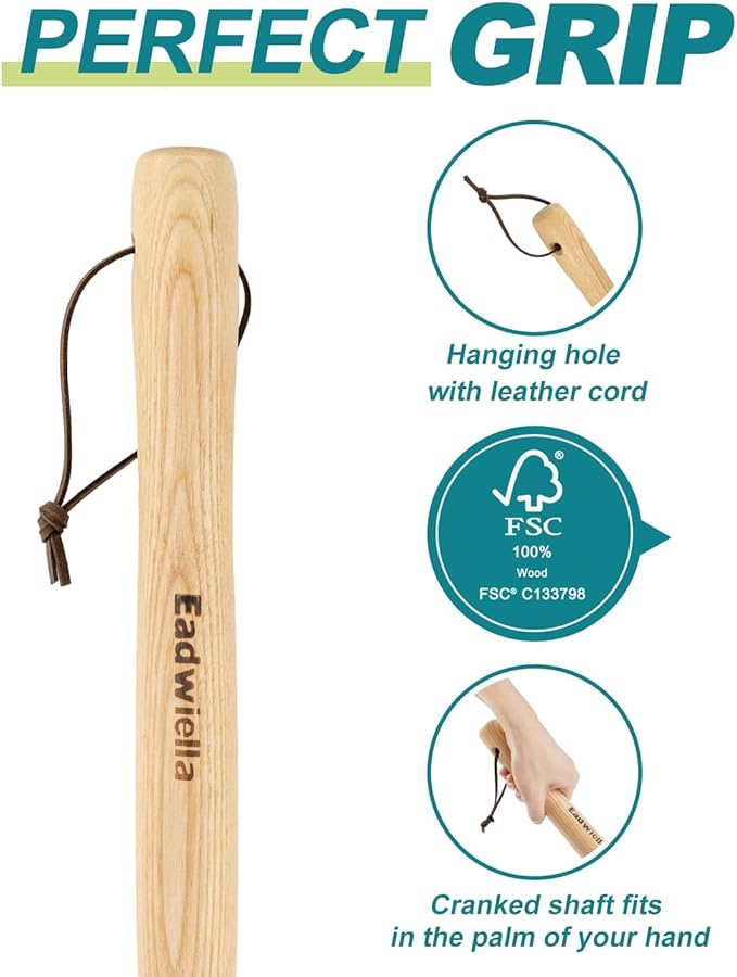 Hula Hoe Stirrup Hoe Mini for Weeding Action/Scuffle Loop Hoe Garden Tool 16Inch Hardwood Handle Push Pull Oscillating Hoe Gardening Weeder Cultivator Handheld for Cutting Weed Roots Loosening Soil