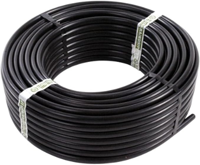 Raindrip 061020P 5/8-Inch Drip Irrigation Supply Tubing, 200-Foot, for Irrigation Drippers, Drip Emitters, Drip Irrigation Parts, and Drip Systems, made with Polyethylene, Black
