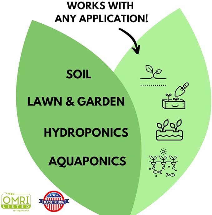 Organic Humic Acid Plant Amendment, Natural Humic Soil and Hydroponic Nutrient Enhancer - Lawn and Garden Growth, Plant Health (8 oz)