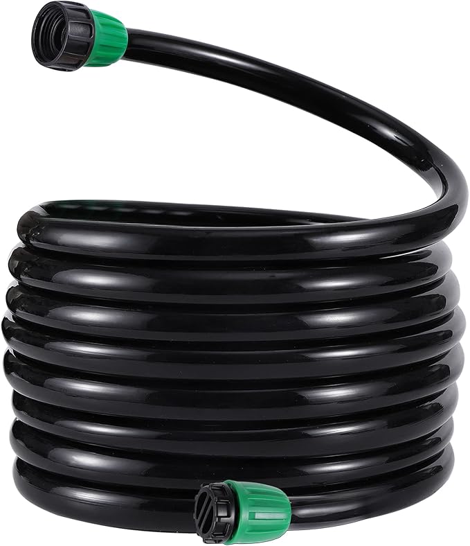 1/2” PVC Garden Irrigation Tubing Hose 33FT(10M),（OD:16mm,ID:12mm） With Lock Connector For Drip Irrigation System (33FT(10M))