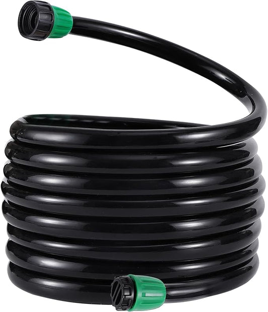 1/2” PVC Garden Irrigation Tubing Hose 33FT(10M),（OD:16mm,ID:12mm） With Lock Connector For Drip Irrigation System (33FT(10M))