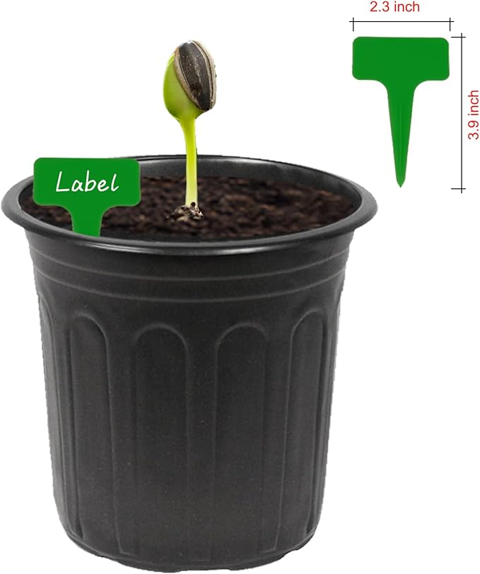 60-Packs 1 Gallon-S Flexible Plastic Plant Nursery Pots with 10 Pcs Plant Labels, Thickened Soft Seed Starting Container for Seedlings, Vegetables, Succulents and Cuttings