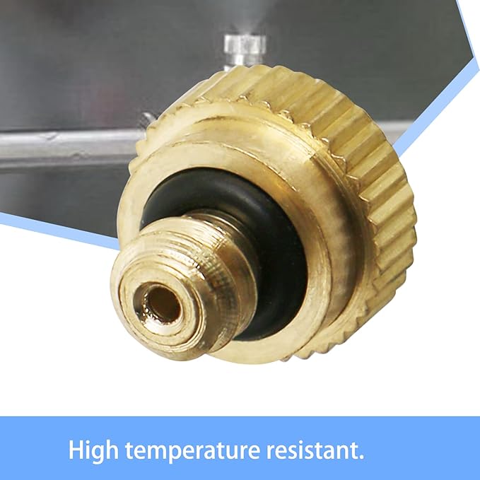 Aopin G 3/16 Brass Misting Nozzles 0.15mm / 0.006" Orifice Atomizing Mister Sprayer Nozzle Suitable For Outdoor Cooling,Garden Irrigation,Fountain, Crop Nutrient Injection, Greenhouse 8 Pcs