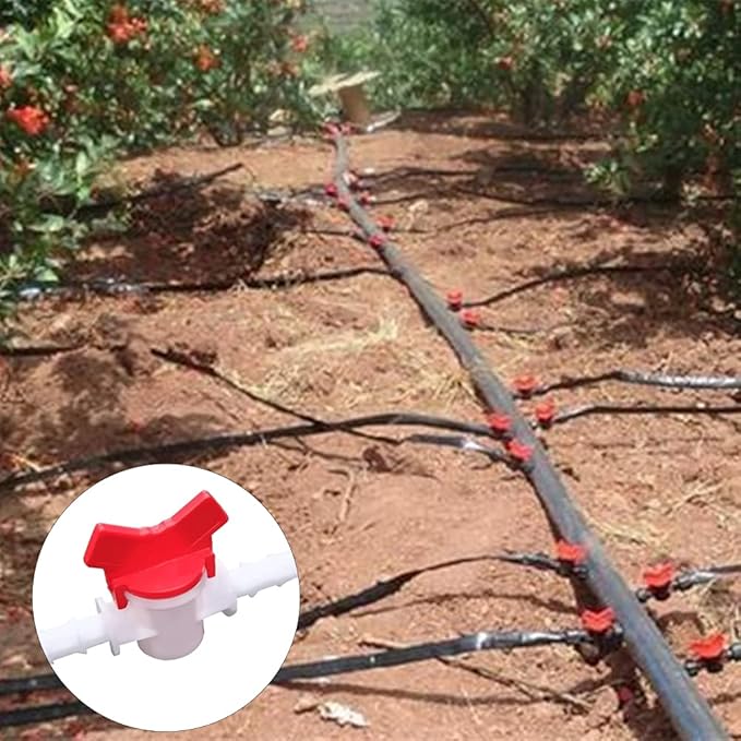 5/16“ Hose Barbed Ball Valve Drip Irrigation Ball Valve Shut Off Switch for Drip Irrigation and Aquariums（Pack of 2）