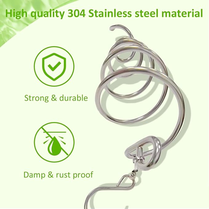 Gazing Ball Spiral Tail with Green Glass Orb, Spiral Tail for Wind Spinner, 3D Wind Spinners Stabilizer, Rotating Art Decor-Visual Illusion in Spinning, Indoor Outdoor Garden Decoration 13"