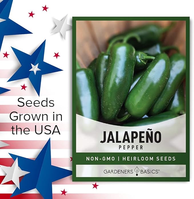 Gardeners Basics, Jalapeno Pepper Seeds for Planting Heirloom Non-GMO Jalapeno Peppers Plant Seeds for Home Garden Vegetables Makes a Great Gift for Gardeners
