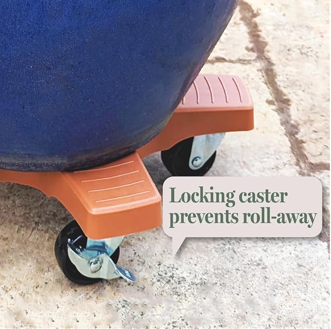 Bosmere S18430 Down Under Plant Caddie, Heavy Duty Plant Stand with Wheels, 500lb Capacity, 16-Inch,Terra Cotta