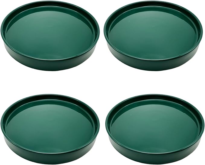 4 Pack Ceramic Plant Saucer Pot Tray 4 Inch, Planter Saucers 4 5 6 7 8 9 10 11 12 13 Inch for Indoors Outdoor, Durable Sturdy Flower Drainage drip Water Tray for Glazed Pots Base (4.7 Inch-Green)