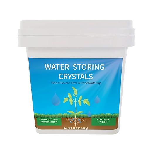 2LB Water Storing Crystals for Plants,Water Absorbing Crystals,Water Conditioner for Plants,to Keep The Soil Moist,Promote Plant Rooting,Plant Water Beads in Potting Soil,Lawn Soil,Garden Soil, WHITE