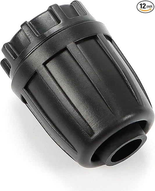 1/2 Inch Drip Irrigation End Plug Fittings, 12 Pieces 1/2'' Drip Line Barbed Locked End Cap Connectors for 1/2 Inch Irrigation Tubing (1/2" ID x 0.640" OD) for Garden Watering System
