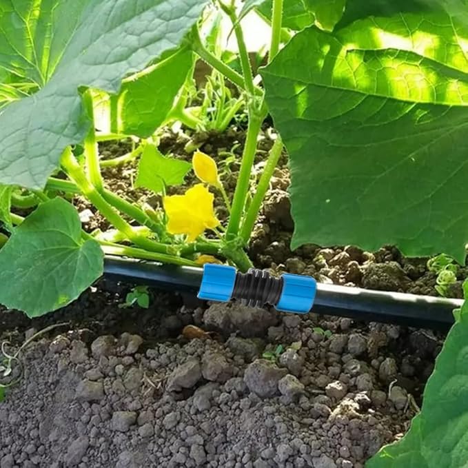 12 Pcs Drip Irrigation Coupling, 5/8 Inch Drip Tape Irrigation Tubing Coupling,Universal Connector Drip Tubing Fittings,Compatible with Most 16-17 mm Drip Tape AG Tubing Drip-Blue