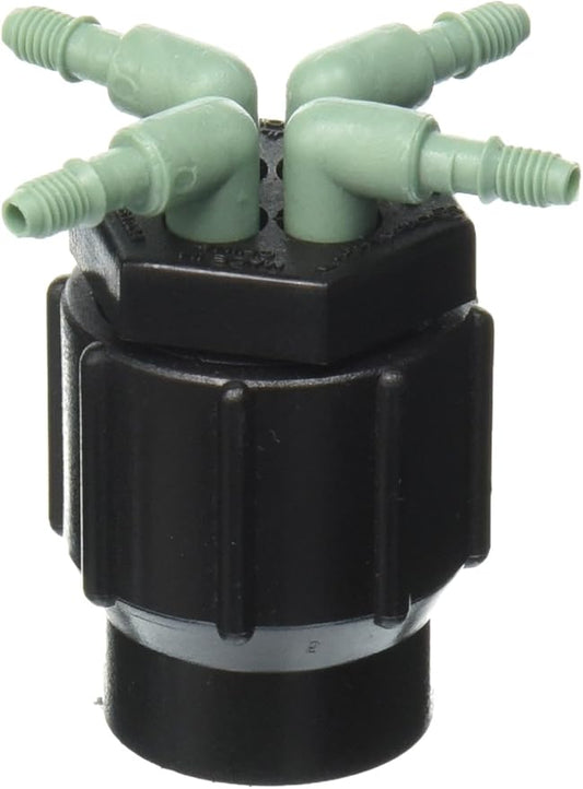 10-Pack Orbit 69025 Drip System 4-Port Watering Manifold for 1/4 Inch Tube - Efficient Garden Irrigation