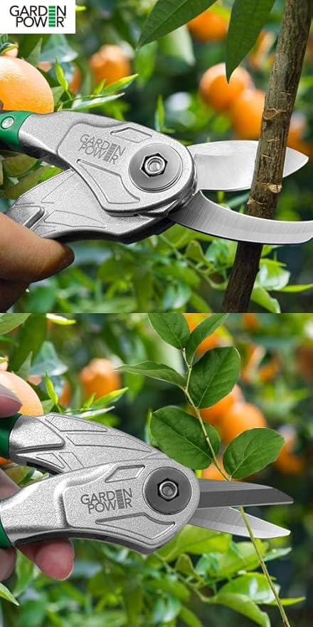 Bypass Pruning Shears 2 in 1 Multi-Cutter, Unique Lock Allows Switching Between Pruner and Shear Snipping. 1/2 Inch Cutting Capacity. Garden Clippers, Pruners for Gardening Heavy Duty