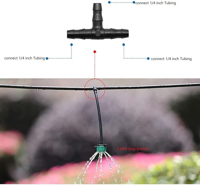 1/4 Inch Drip Irrigation Tubing: 50ft Blank Distribution Tubing Kit With 1/4" Fittings - Drip Hose for Drip System Users