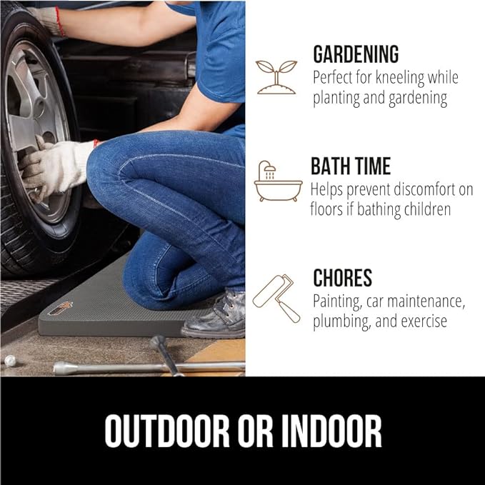 Gorilla Grip Extra Thick Kneeling Pad, Supportive Soft Foam Cushioning for Knee, Water Resistant Construction for Gardening, Bathing Baby, Workout Supplies, Lightweight, Garden Work Gifts