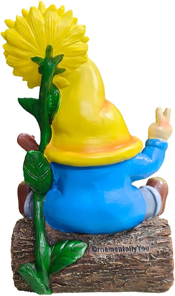 Spring & Summer-Themed Garden Statues – Adorable Outdoor Decor for Lawn, Patio & Porch (Bloom with Joy Sunflower Gnome 10" Garden Statue Figurine with Guitar, Spring and Summer Home Decoration)