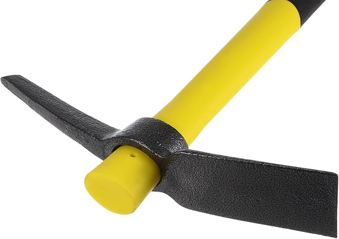 HARFINGTON Pick Mattock Hoe, 15 inch Steel Forged Weeding Garden Pick Axe with Red Fiberglass Handle Garden Mattock Pickaxe Tool for Digging, Gardening, Camping, Planting