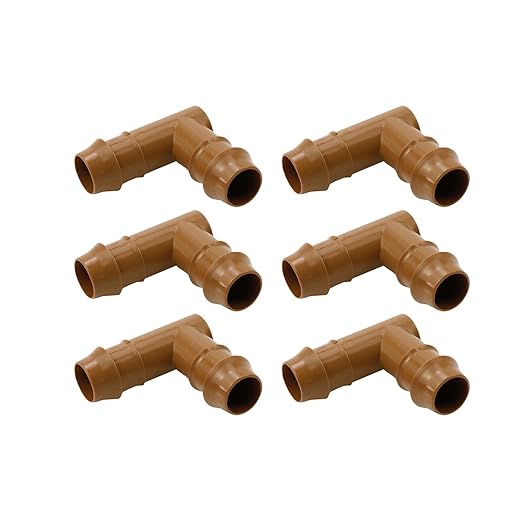 Dnyta 20pcs 1/2 Inch Drip Irrigation Elbow Fittings Elbow Connector (17mm) Drip Irrigation Fittings for Most 1/2" Irrigation Tubing or Sprinkler Systems
