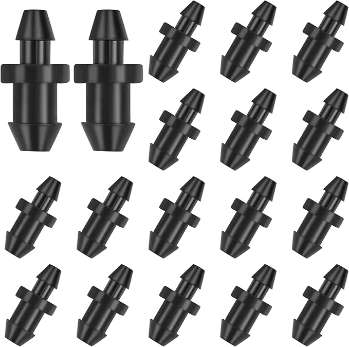 150 Pcs 1/4'' Drip Irrigation Tubing End Plugs, 1/4 Inch Drip Irrigation Barbed End Closure/Cap for Drip Sprinkler Garden Lawn Systems