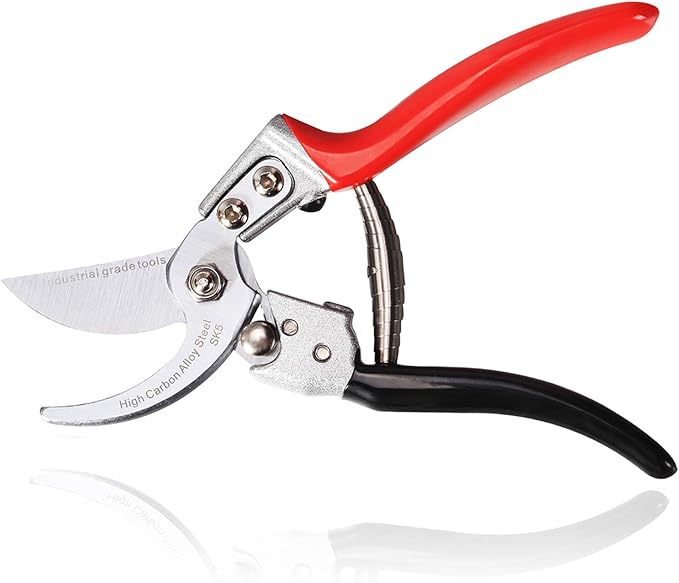 Pruning Shears [Made in Japan] Professional 8 Inch Premium Plant Garden Scissors Secateurs with Ergonomic Handle, Gardening Gifts Bypass Hand Pruners Branch Gardening Clippers for Plants