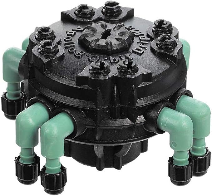 2-Pack Orbit 67000 Adjustable Flow 8-Port Drip Irrigation Manifold for 1/4 Inch Tube - Customized Watering for Your Garden