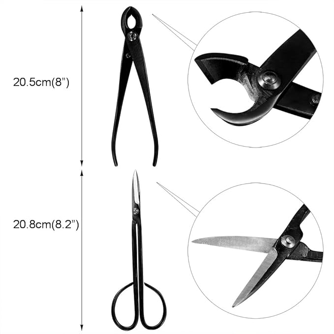 Bonsai Tool Kit 10PCS Set Carbon Steel Shear Cutter Scissor Wire Plant Gardening Nylon Case