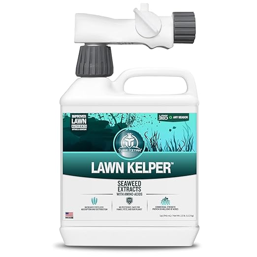 Turf Titan Lawn Kelper Hose End – Lawn & Plant Fertilizer - Liquid Fertilizer with Seaweed Kelp Extract for Lush, Greener Grass - Safe, Non-Toxic Seaweed Fertilizer – Covers Up to 8000 Sq Ft