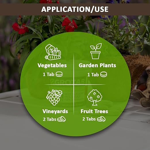 GROTAB 3-in-1 Plant Food Tablets 30 Tabs Natural 12-8-4 Plant Fertilizer Outdoor Indoor All-Purpose Flower Garden Vegetable Orchard Greenhouse Plant Fertilizer with Mycorrhizal Trichoderma Microbials