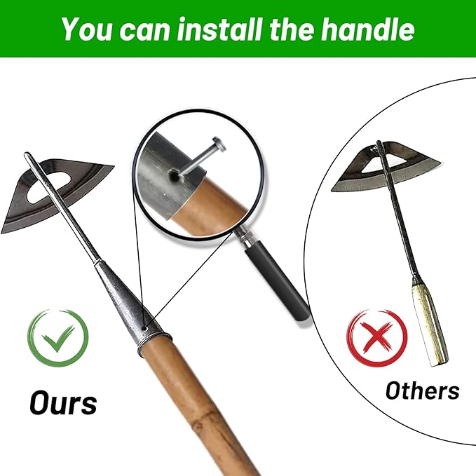 All-Steel Hardened Hollow Hoe,Garden Hoes for Weeding,Hollow Hoe for Gardening,Hoe Garden Tool,Garden Hoe for Backyard Weeding, Loosening, Farm Planting