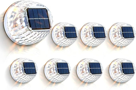 Atmosphere Solar Lights IPX4 Waterproof Wall Lights for Backyard, Railing, Step, Patio, Deck, Stair Railings (8 Pack)