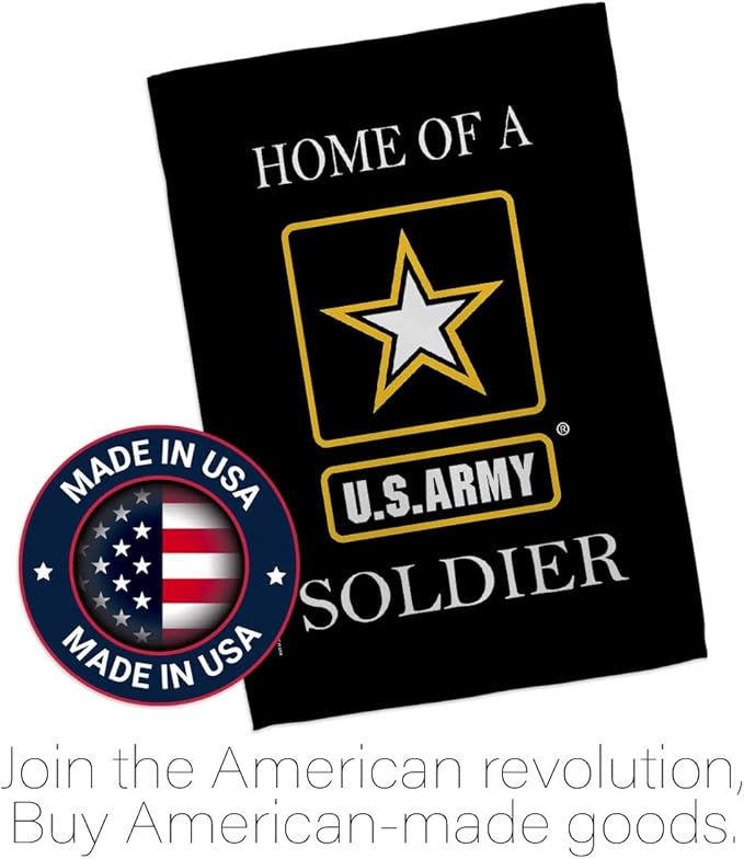 Army Soldier Dorm Decor Banner Wall Art Flag Pole Patio Lawn Garden Room Decorations Indoor Outdoor Tapestry Yard Signs Armed Forces American Military Veteran Retire Official Made In USA