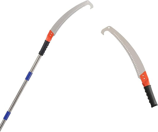 HOSKO 14FT Pole Saw for Tree Trimming, Long Extension Pruning Saw, Blade Tree Trimmer Pole, Manual Pole Cutter for, Yard Garden and Patios Trees Branches Cutting