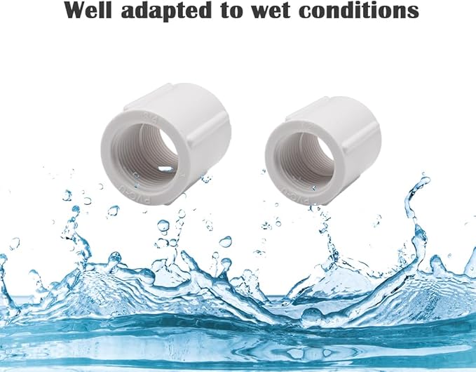 12PCS 1/2 Inch Female to Female Threaded PVC Pipe Fittings Double Female Thread Coupling Pipe Adapter Connectors for Sprinkler, Drip Irrigation System, Pipes Extension HE025-1/2