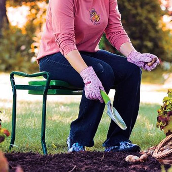 Garden Kneeler and Seat,with 2 Tool Bags Pouches and Claw Gloves,Portable Lightweight Garden Bench Thicken EVA Foam Pad Sturdy Steel Pipe Practical Garden Tools(Green)