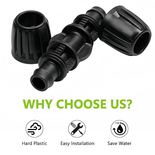 13 Pcs Drip Irrigation Fittings Coupling 1/2 Inch, In-Line Barbed Coupler Connector For 1/2 Inch Drip Tubing (0.60"-0.65" OD) Drip Line Parts