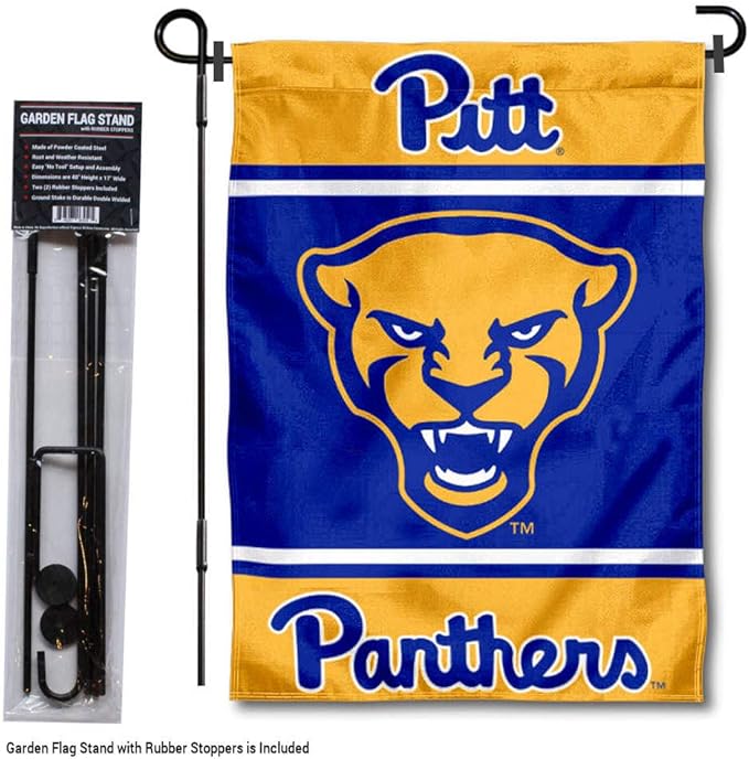 College Flags & Banners Co. Pittsburgh Panthers Garden Flag with Stand Holder