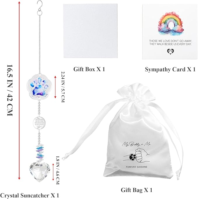 Pet Memorial Suncatcher, Dog Memorial Gifts for Loss of Dog, Dog Passing Away Gifts, Pet Memorial Gifts for Dogs, Cat Memorial Gifts for Loss of Cat, Dog Remembrance Gift