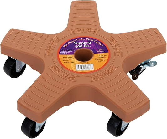 Bosmere Down Under Plant Caddie, Heavy Duty Plant Stand with Wheels, 500 lb Capacity, 14-Inch, Adobe