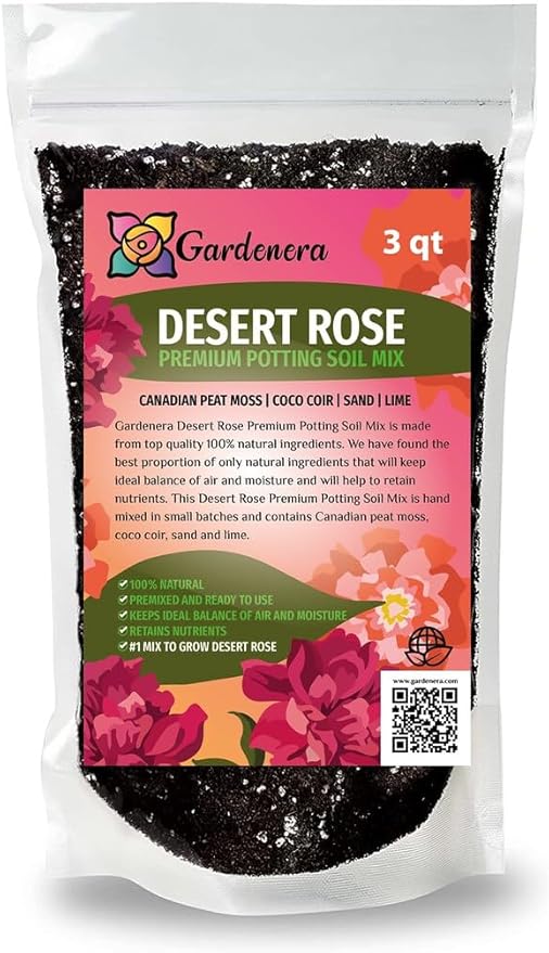 Desert Rose Potting Soil - Perfect Formula for Healthy and Vibrant Adenium Growth - 3 QUARTS